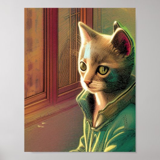 Teekatzengrün Pullover urbane Alien Poster (Vorne)