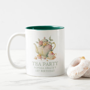 Teekessel & Tee Cups Whimsikale Wildblumen Individ Zweifarbige Tasse