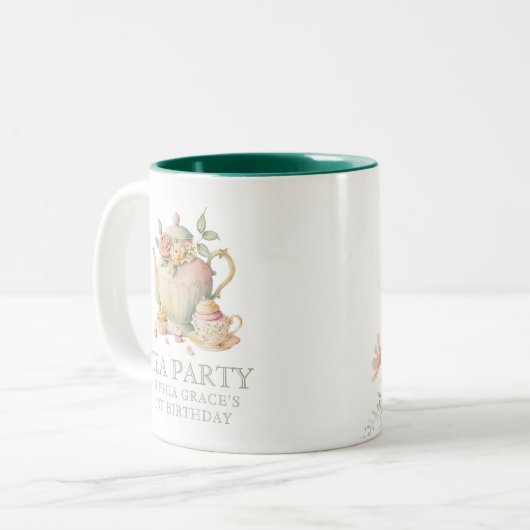 Teekessel & Tee Cups Whimsikale Wildblumen Individ Zweifarbige Tasse (Vorderseite Links)