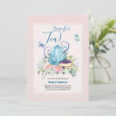 Teekochen Brautparty Teatime Nachmittagstee Einlad Einladung (Stehend Vorderseite)