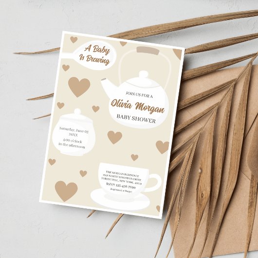 Teekocher Babydusche Teekarte Party Einladung