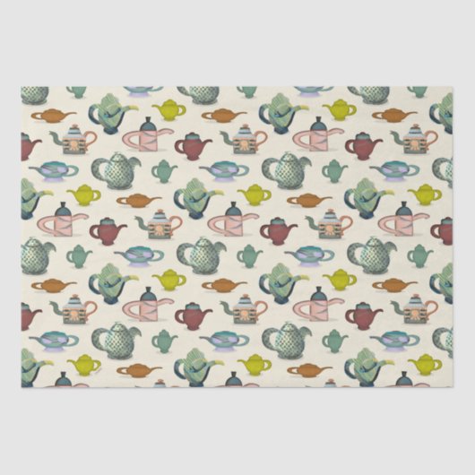 Teeköpfe in hübschem Muster Seidenpapier (Vorderseite)