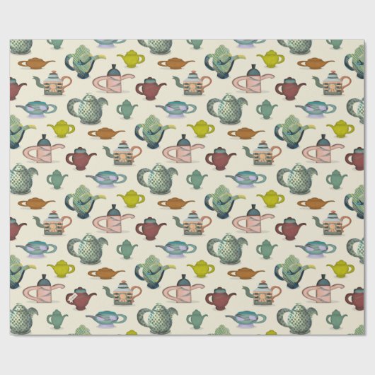 Teeköpfe in hübschem Verpackungspapier Geschenkpapier (Flach)