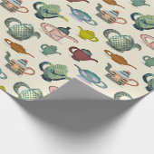Teeköpfe in hübschem Verpackungspapier Geschenkpapier (Ecke)