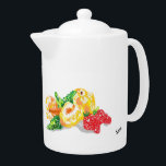 Teeköpfe: Japanische Pflaumen mit Erdbeeren<br><div class="desc">Malerei : Erdbeeren mit japanischen Pflaumen</div>