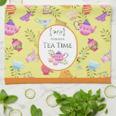 Teeköpfe und Junge gelb Geschirrtuch (Gefaltet)