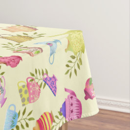 Teeköpfe und Junge gelb Tischdecke