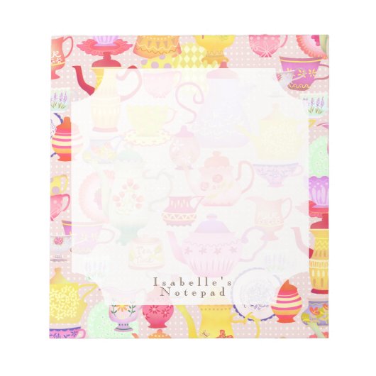 Teeköpfe und Tassen Notizblock (Vorderseite)