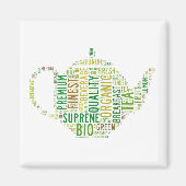 Teekopftext-Design - Anpassbarer Hintergrund Magnet (Vorne)