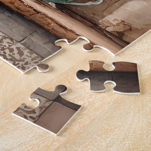 Teekuchen und Teekocher Set Rustikal Puzzle (Seite)