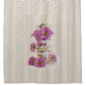 Teekuppen und Milchsorten Duschvorhang (Vorderseite)