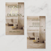 Teelichboden aus Granit-Marmor Visitenkarte (Vorne/Hinten)