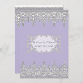 Teelöffel, Lavendel & Grau - Brautparty Einladung (Vorne/Hinten)