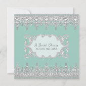 Teelöffel, Light Aqua Blau - Brautparty Einladung (Vorderseite)