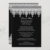 Teelöffel, Schwarz & Weiß - Abendmenü Menükarte (Vorne/Hinten)