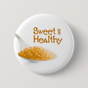 Teelöffel und Braunzucker Button