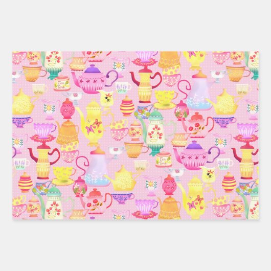 Teelöffel und Jungs rosa Geschenkpapier Set (Vorderseite 3)