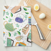 Teemuster Geschirrtuch (Viertel Falte)