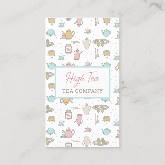 Teemuster High Tee Business Card Visitenkarte (Rückseite)