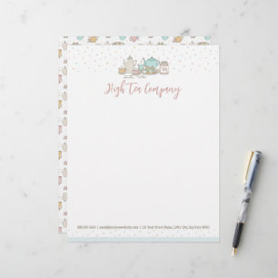 Teemuster Hochtee Party Set Letterhead Briefbogen