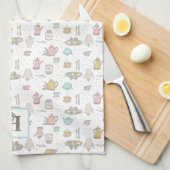 Teemuster mit Monogram Küchentuch (Viertel Falte)