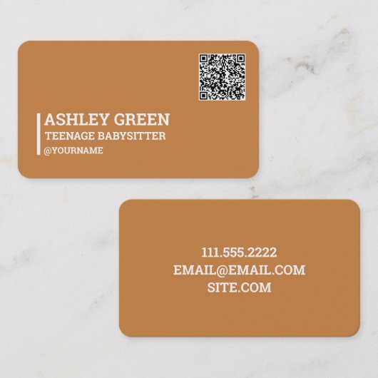 Teen Babysittier Custom QR Visitenkarte (Vorne/Hinten)