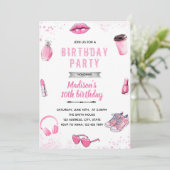 Teen between Girl Birthday Einladung (Stehend Vorderseite)