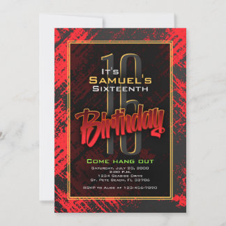 Teen Boy Birthday Einladung