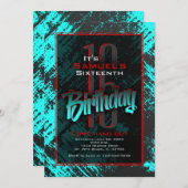 Teen Boy Birthday Einladung (Vorne/Hinten)