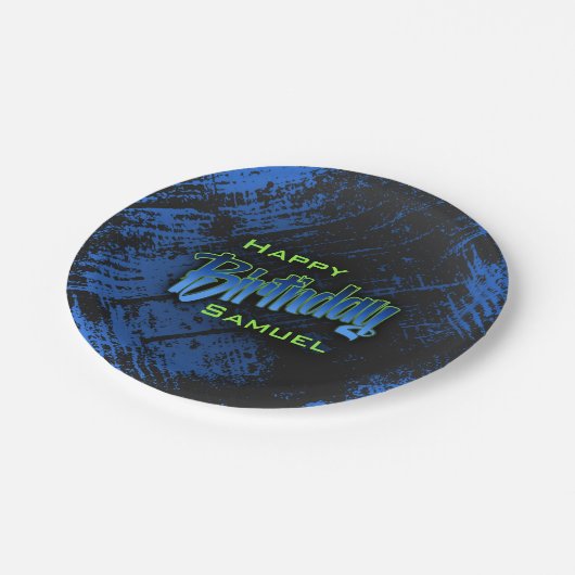 Teen Boy Birthday Pappteller (Schrägansicht)