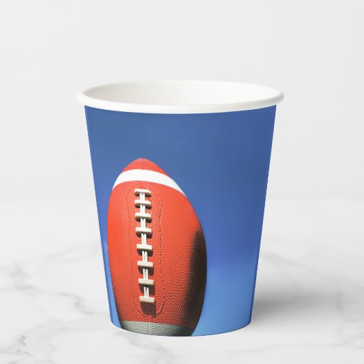 Teen Boy Birthday Party Orange Football Pappbecher (Vorderseite)