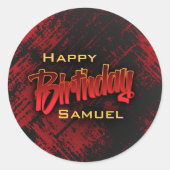 Teen Boy Birthday Runder Aufkleber (Vorderseite)