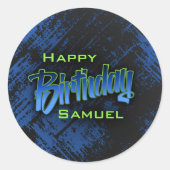 Teen Boy Birthday Runder Aufkleber (Vorderseite)