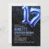 Teen Boy Blue 17. Geburtstag Einladung (Vorderseite)