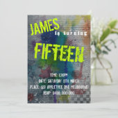 Teen Boy Graffiti Einladung (Stehend Vorderseite)