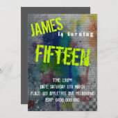 Teen Boy Graffiti Einladung (Vorne/Hinten)