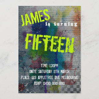 Teen Boy Graffiti Einladung