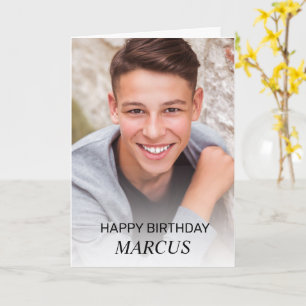 Teen Boy Happy Geburtstag Foto Eltern Geschwister Karte