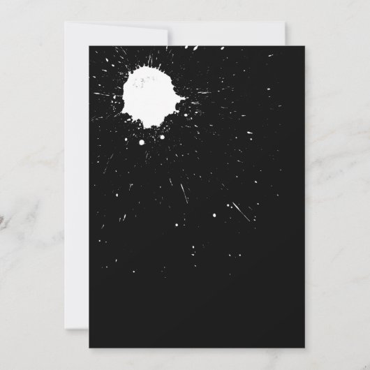 Teen Boy Party Einladung | Schwarz, weiß und rot (Rückseite)