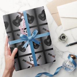 Teen Boys Electric Gitarre Black Geburtstagsgesche Geschenkpapier