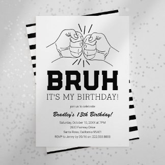 Teen Bruh ist meine Geburtstagsparty Einladung
