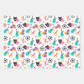 Teen Dream Cheerleader Pattern Geschenkpapier Set (Vorderseite)