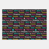 Teen Dream Cheerleader Pattern Geschenkpapier Set (Vorderseite 3)