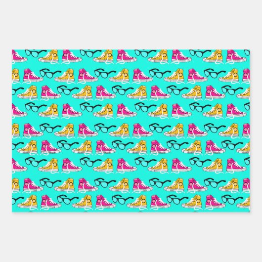 Teen Dream Cheerleader Pattern Geschenkpapier Set (Vorderseite 2)