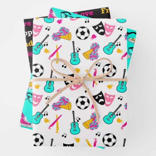 Teen Dream Cheerleader Pattern Geschenkpapier Set (Beispiel)