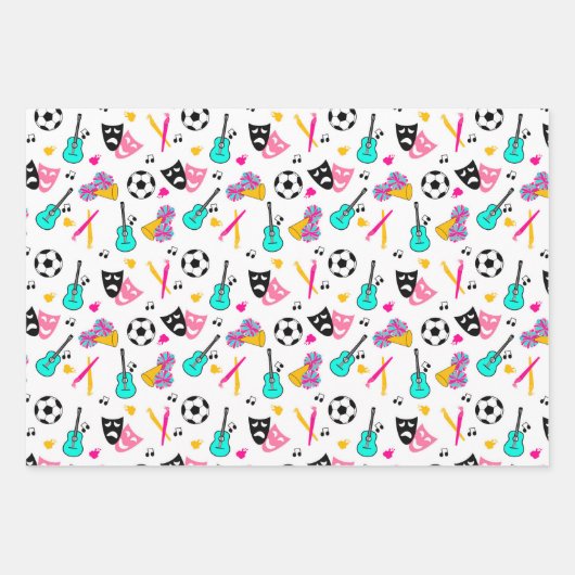 Teen Dream Cheerleader Pattern Geschenkpapier Set (Vorderseite 3)