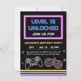 Teen Gaming Gamer Boy Video Game Player Einladung