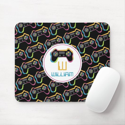 Teen Gaming Gamer Video Game Kids Monogram Mousepad (Mit Mouse)