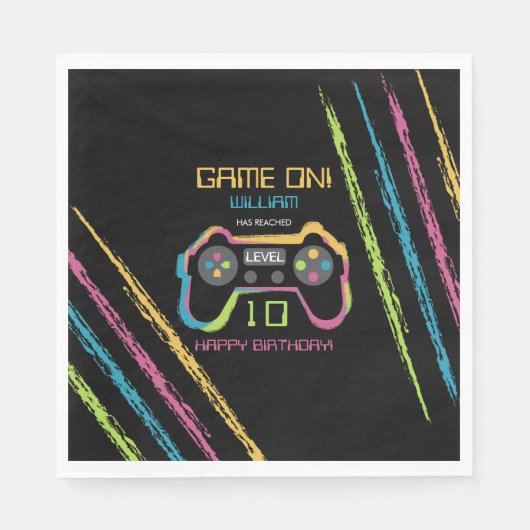 Teen Gaming Gamer Video Game Player Birthday Serviette (Vorderseite)