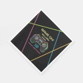 Teen Gaming Gamer Video Game Player Neon Birthday Serviette (Ecke)